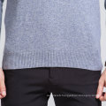 High Quality Cheap Custom T Shirt Collar Grey Color Knitwear Sweater For Mens